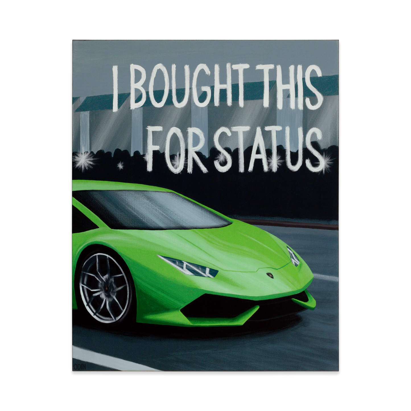 Lamborghini Huracan car painting - original automotive art by artist Odin Larsen