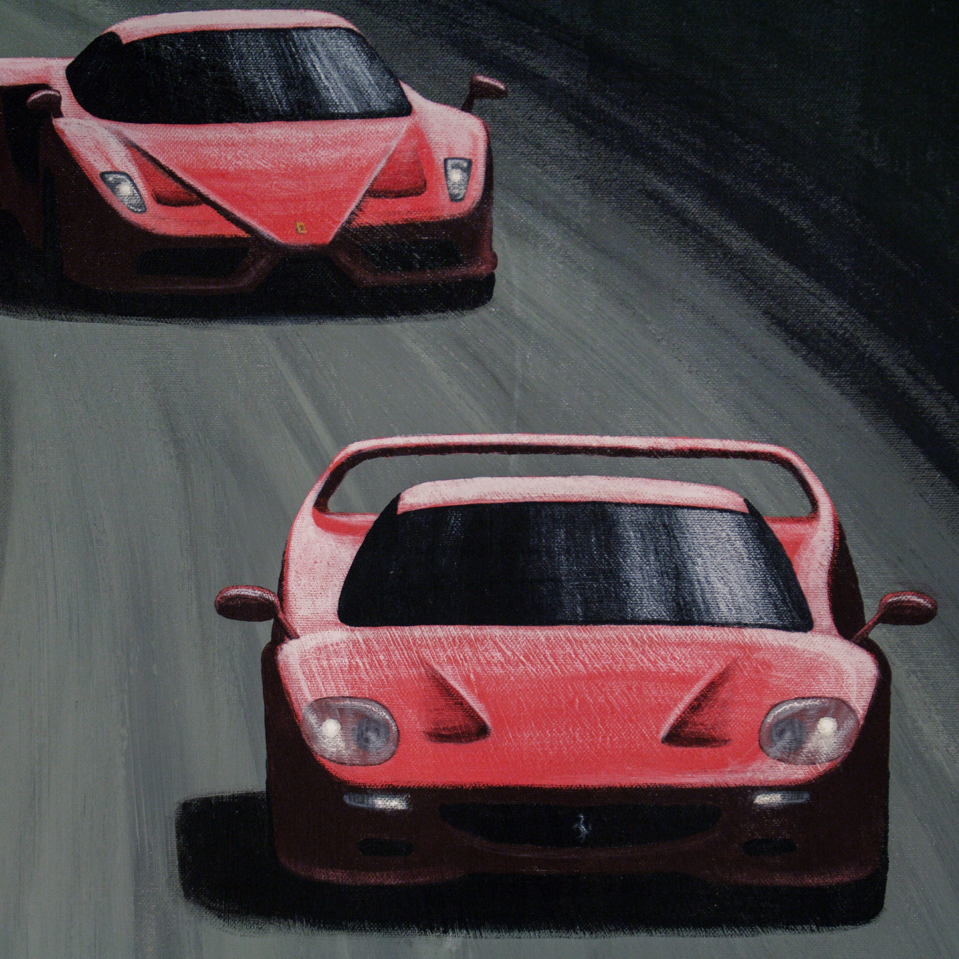 Ferrari Enzo, F40, F50 car painting - original automotive art by artist Odin Larsen