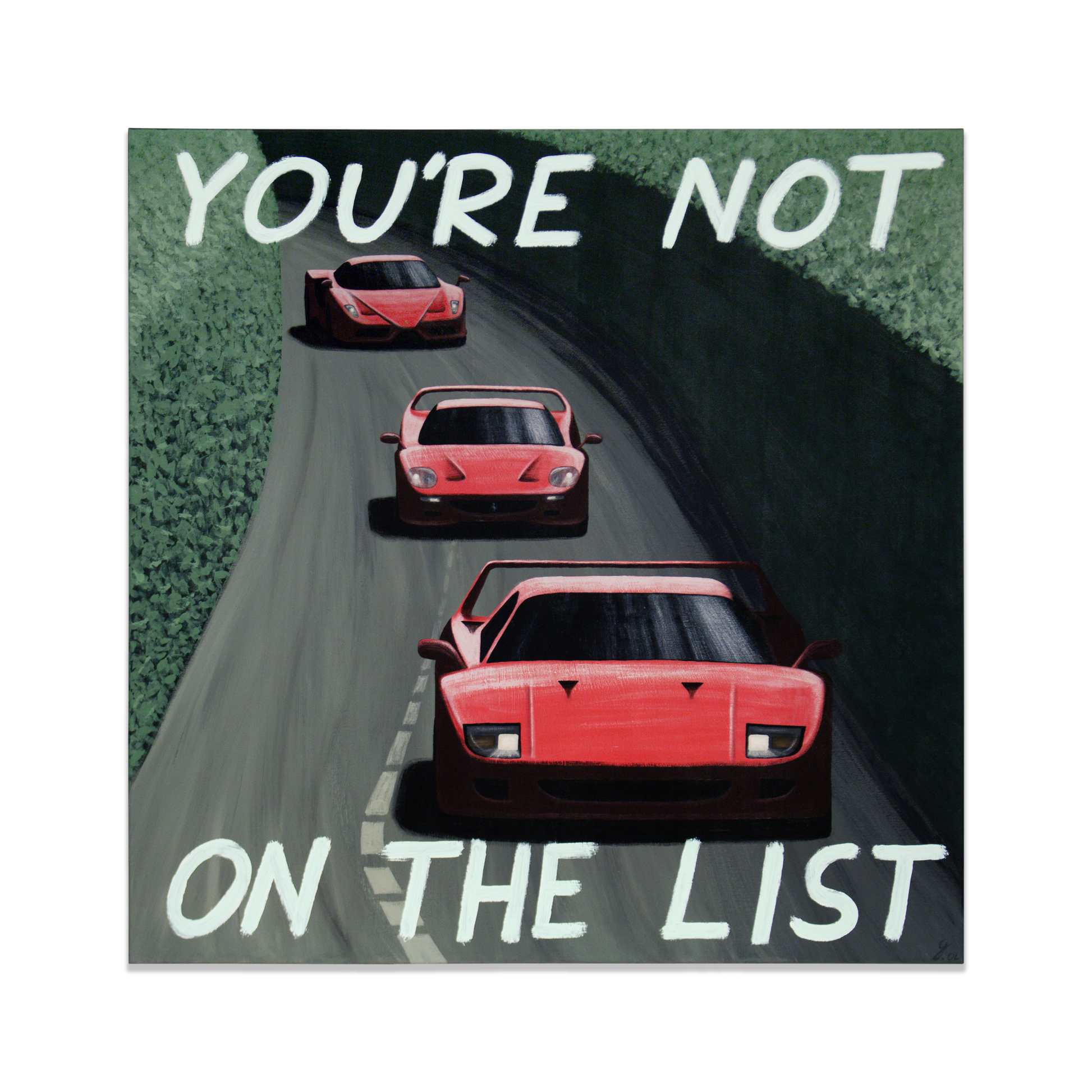 Ferrari Enzo, F40, F50 car painting - original automotive art by artist Odin Larsen