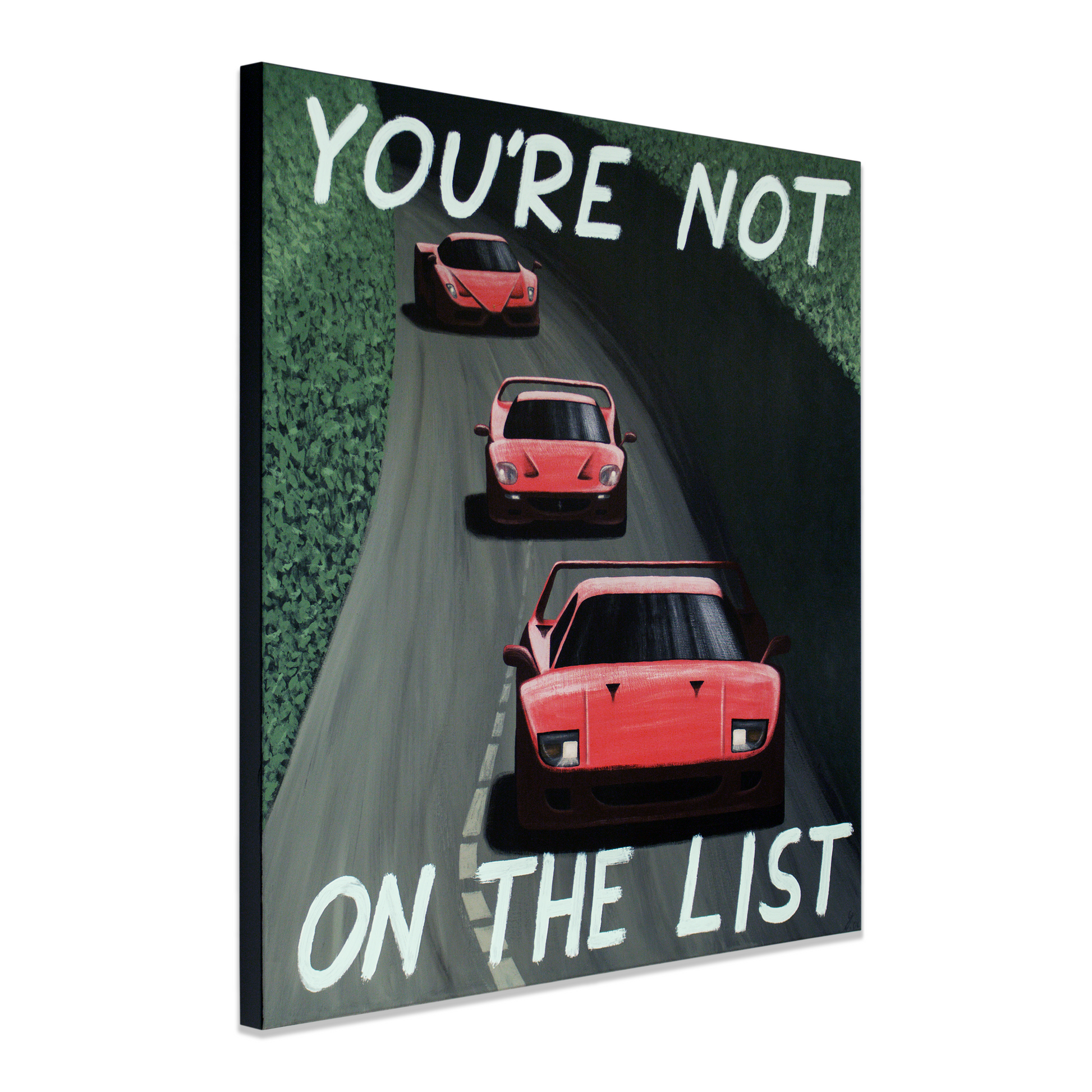 Ferrari Enzo, F40, F50 car painting - original automotive art by artist Odin Larsen