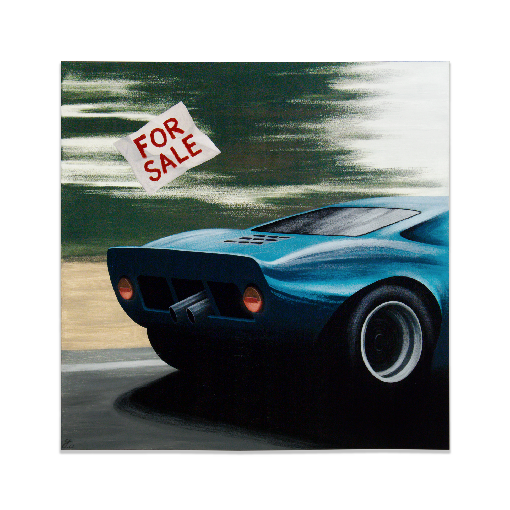 Ford GT40 car painting - original automotive art by artist Odin Larsen