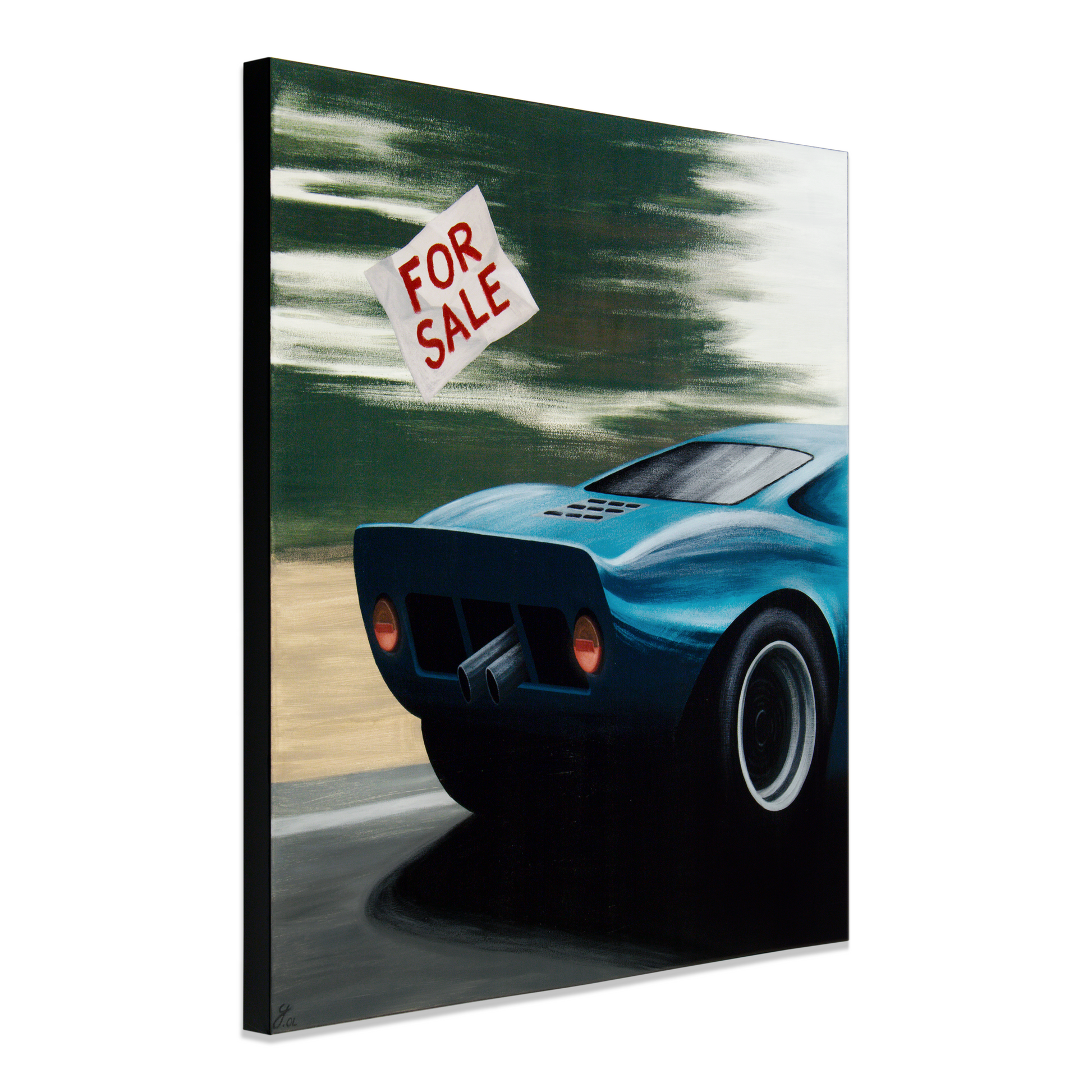 Ford GT40 car painting - original automotive art by artist Odin Larsen
